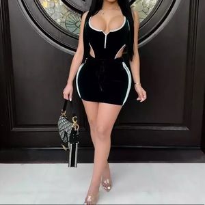 Two piece black set in medium and large // Blue 1 Medium only